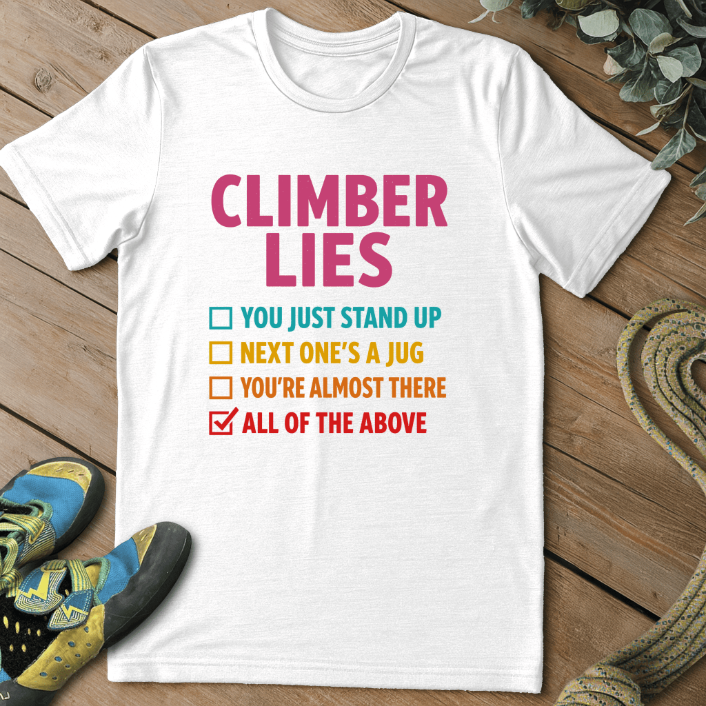 Climber Lies Checklist Tee