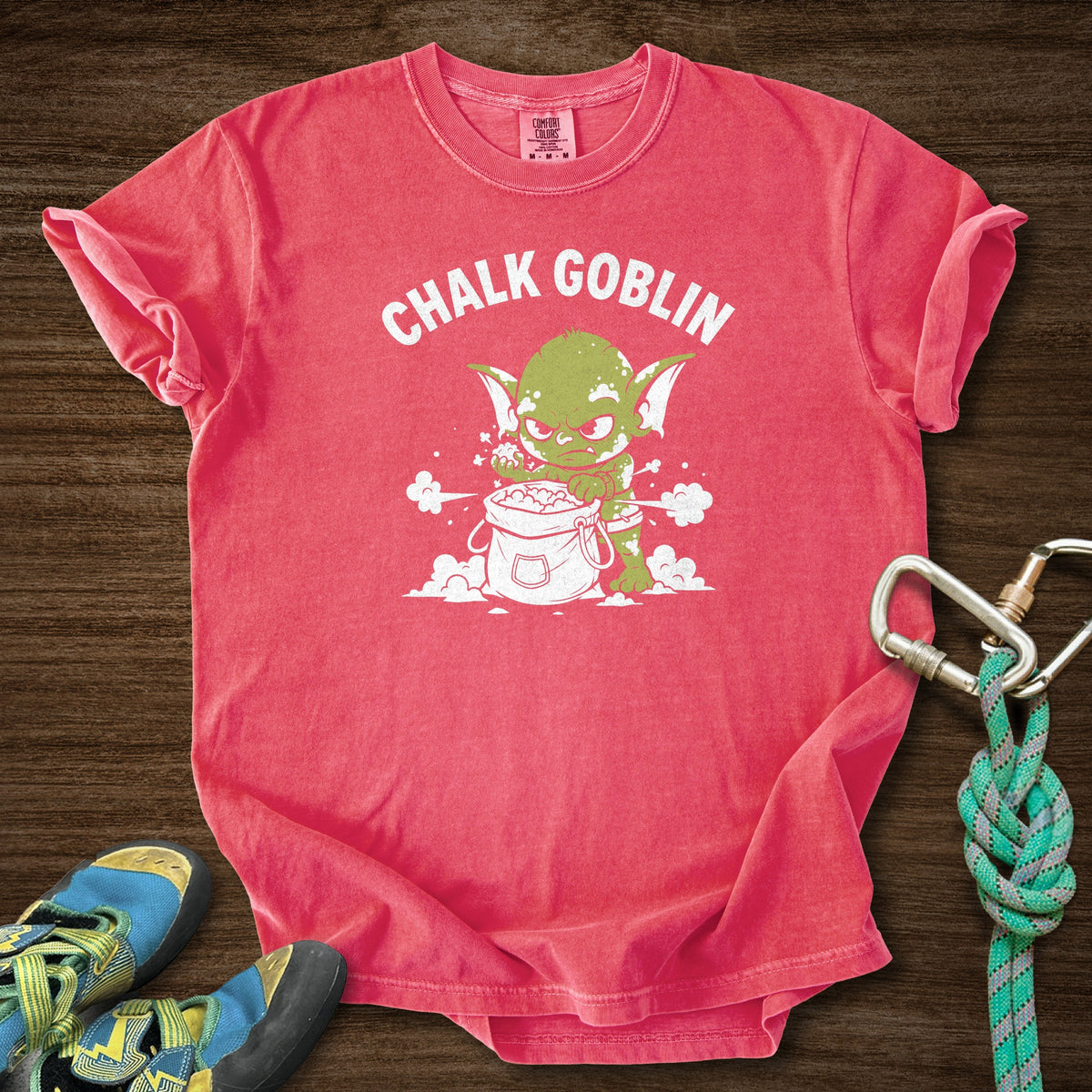 Chalk Goblin Premium in Watermelon — flat lay mockup