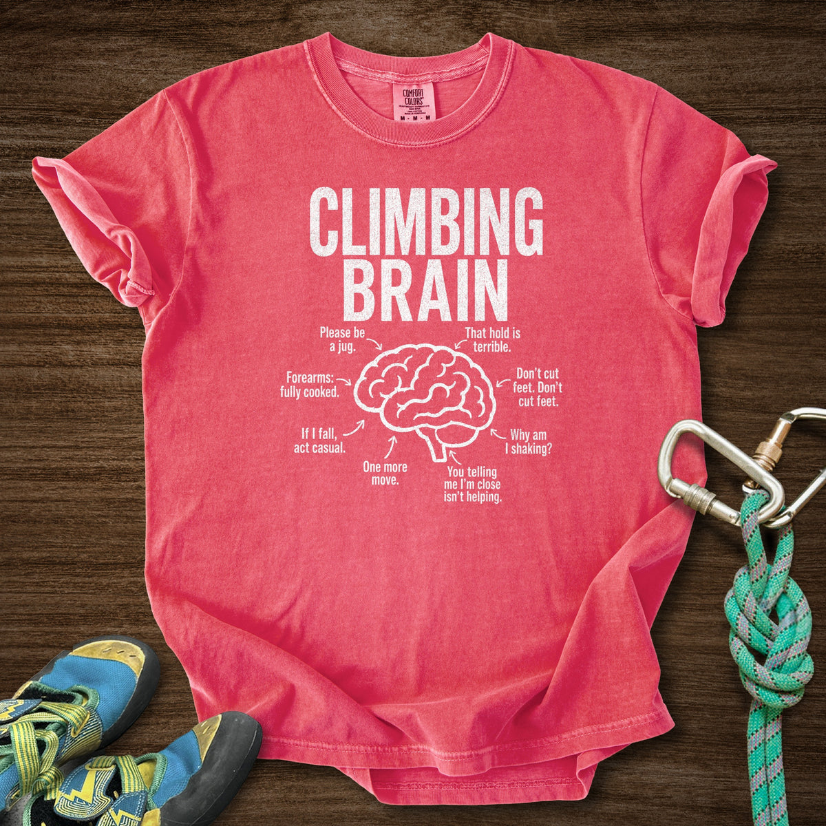 Climb Brain Premium in Watermelon — flat lay mockup