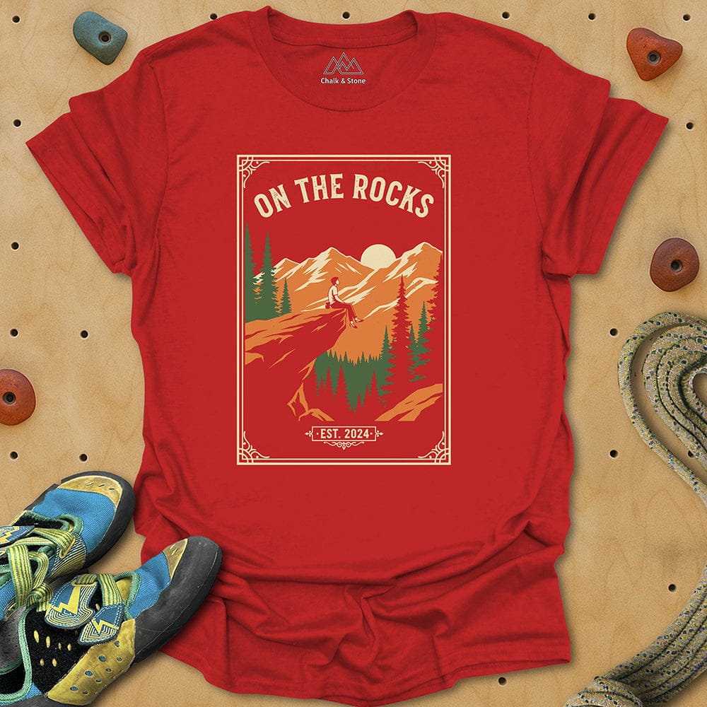 On The Rocks Stripe Travel Poster Tee