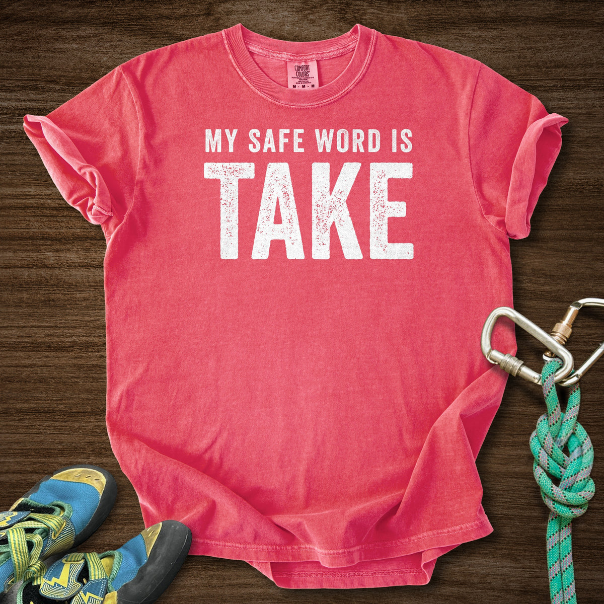 Safe Word Premium in Watermelon — flat lay mockup