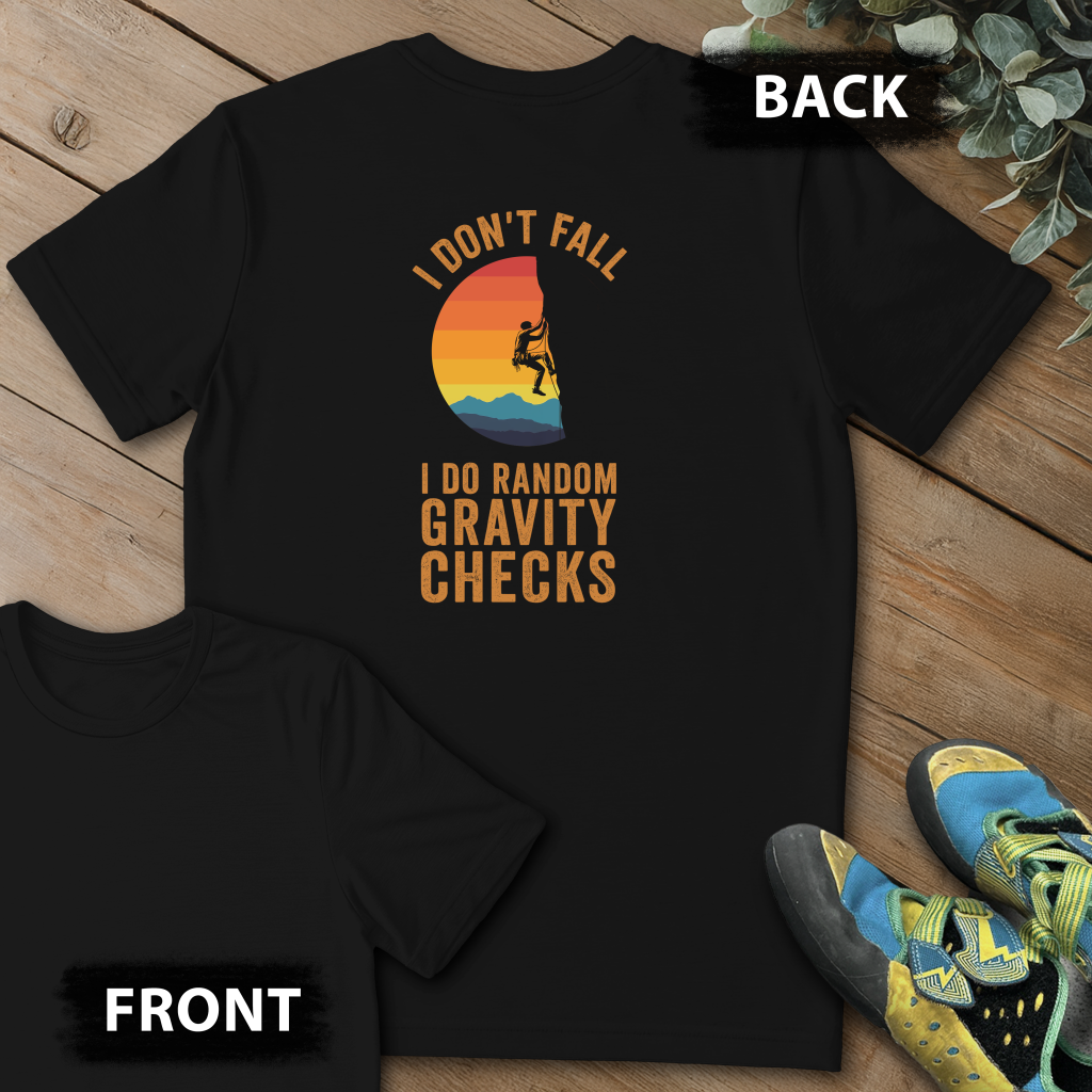 Random Gravity Checks Backprint Tee