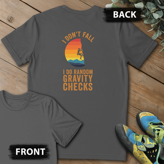 Random Gravity Checks Backprint Tee