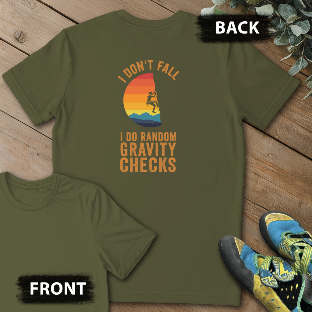Random Gravity Checks Backprint Tee