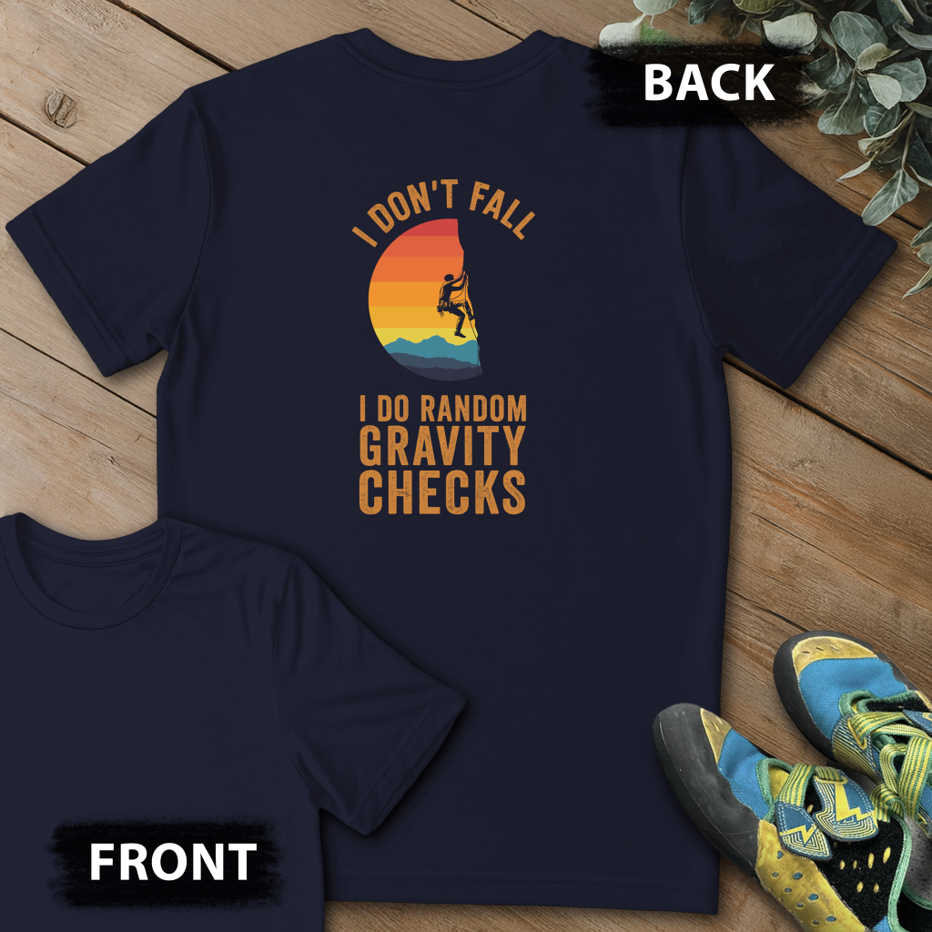 Random Gravity Checks Backprint Tee
