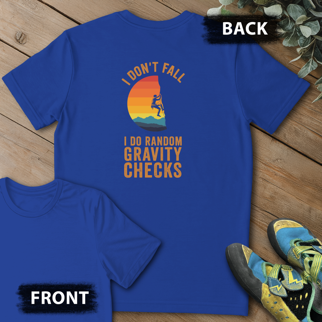 Random Gravity Checks Backprint Tee