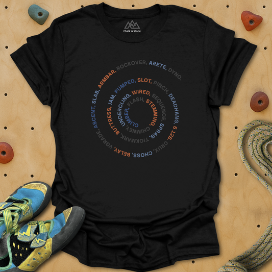 Climbing Words Spiral Tee