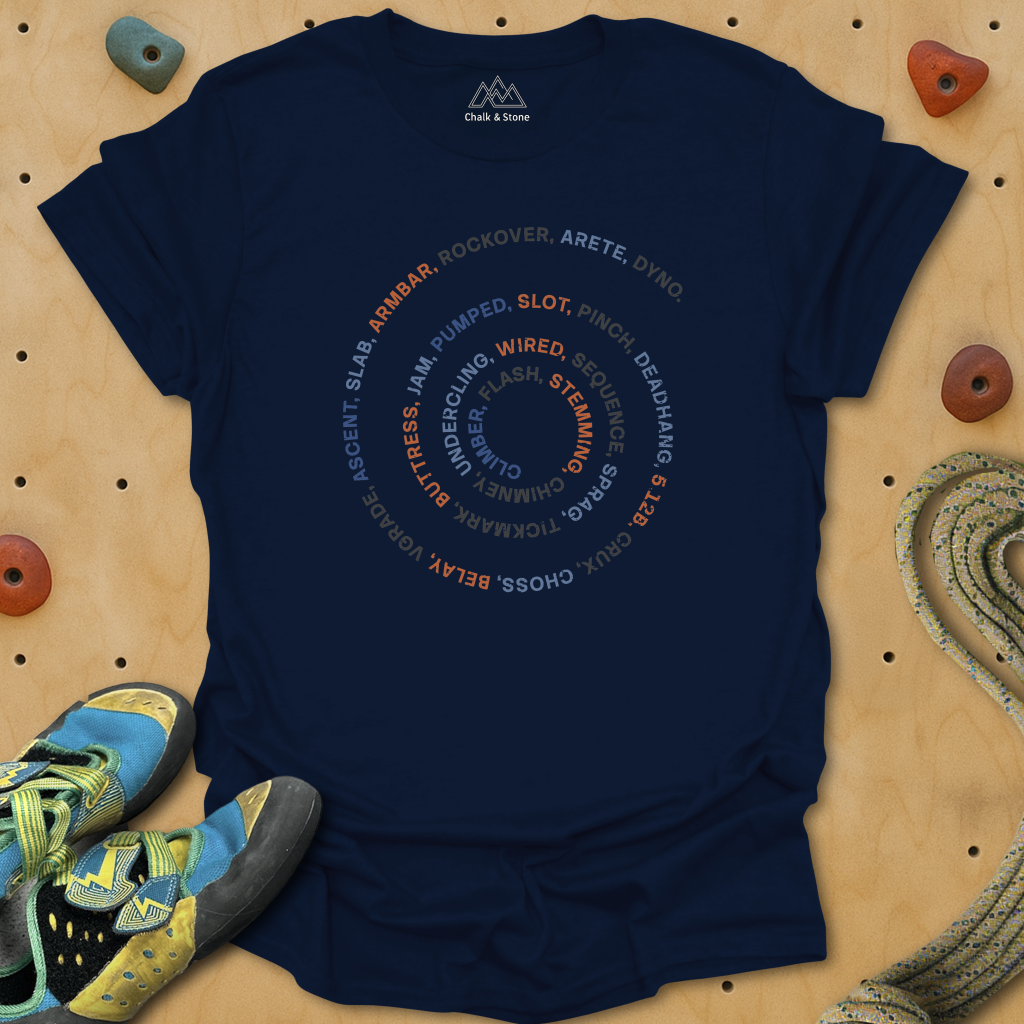 Climbing Words Spiral Tee