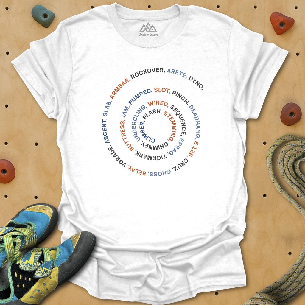Climbing Words Spiral Tee