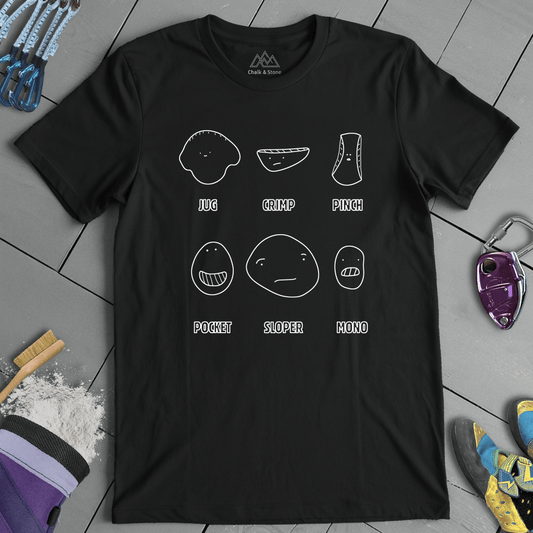Types of Holds Faces Tee