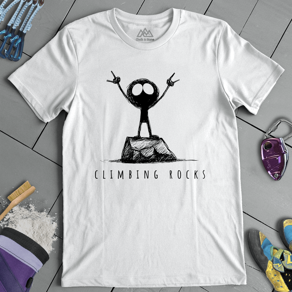 Climbing Rocks Stick Figure Tee