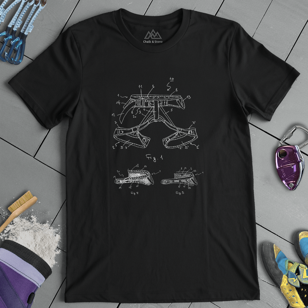 Climbing Harness Patent Tee