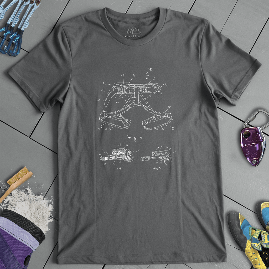 Climbing Harness Patent Tee