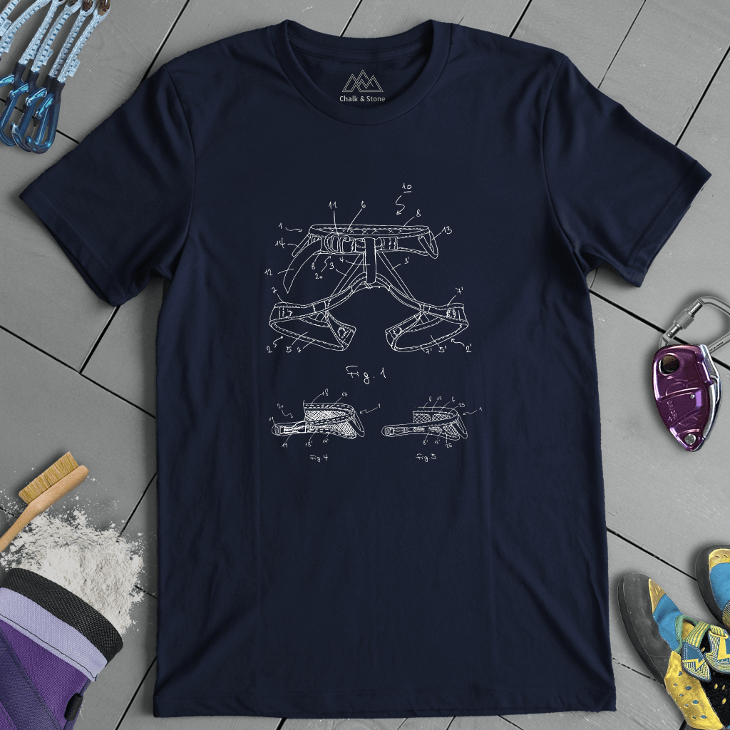 Climbing Harness Patent Tee