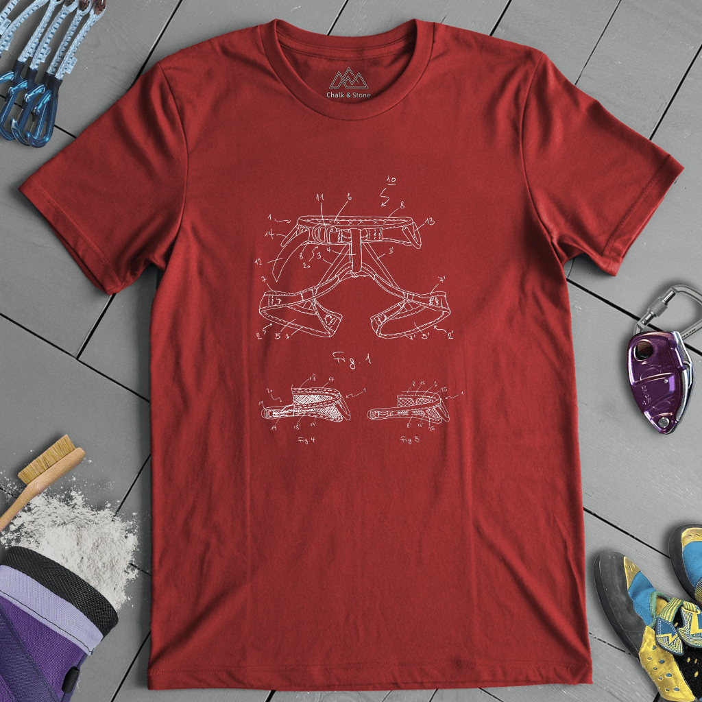Climbing Harness Patent Tee