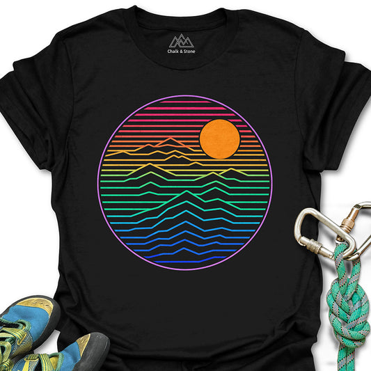 Topo Mtn Color Lines Tee