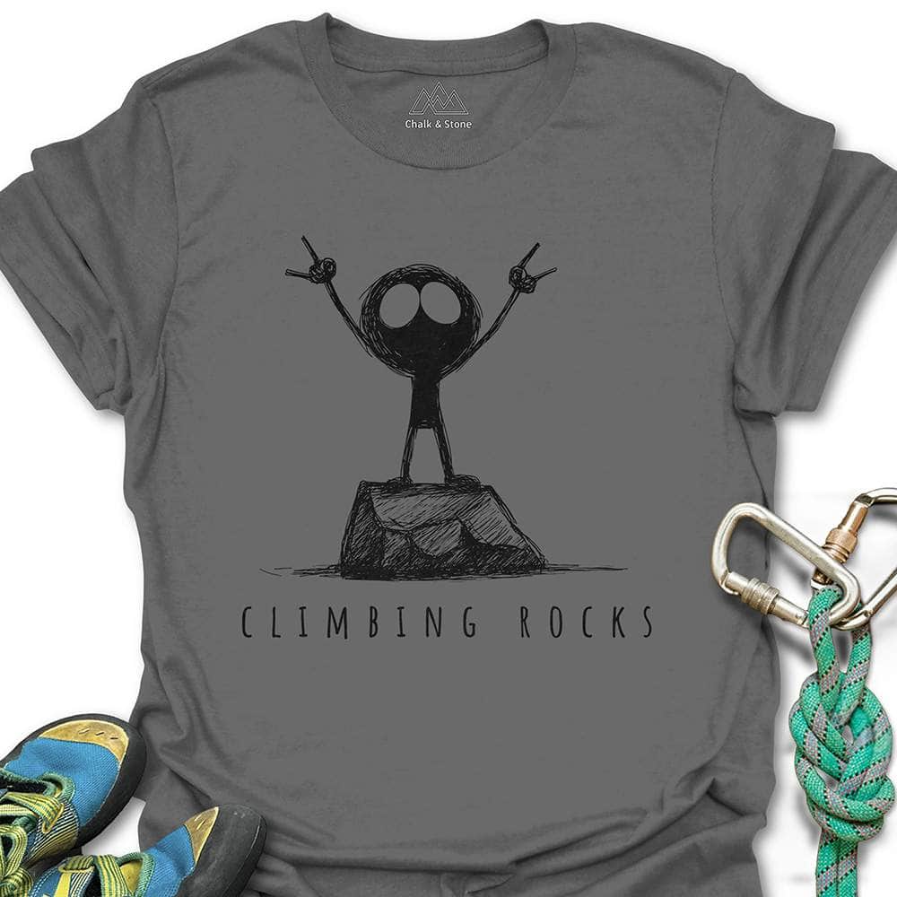 Climbing Rocks Stick Figure Tee