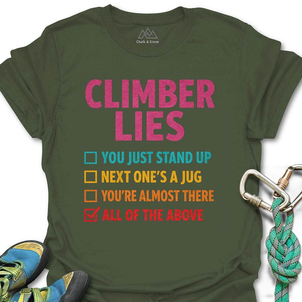 Climber Lies Checklist Tee