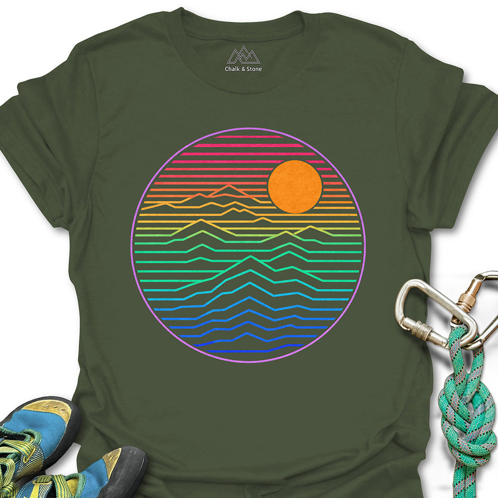 Topo Mtn Color Lines Tee