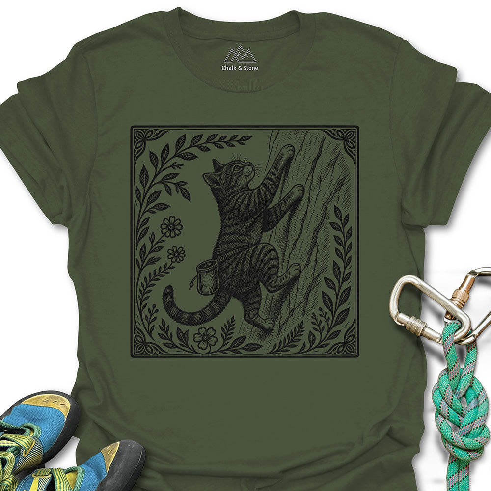 Scratchboard Cat Tee