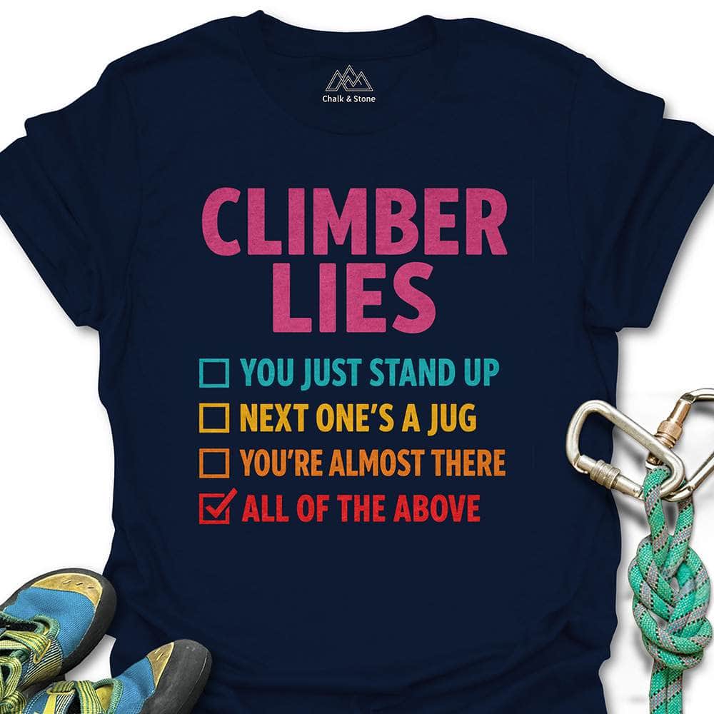 Climber Lies Checklist Tee