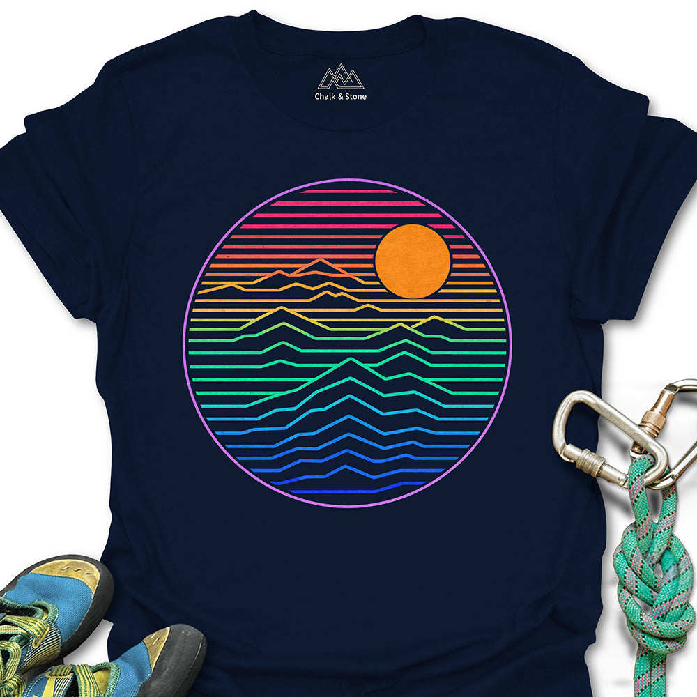 Topo Mtn Color Lines Tee