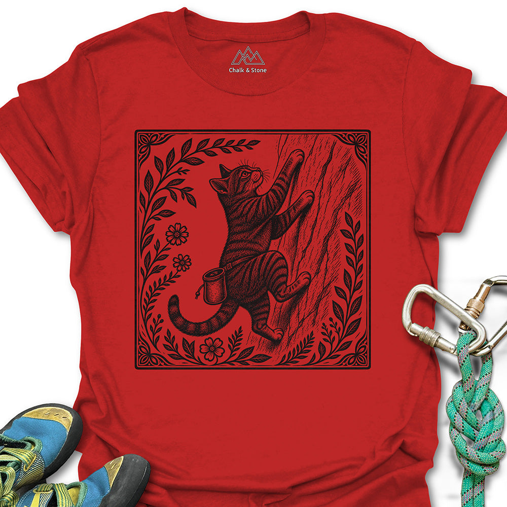 Scratchboard Cat Tee