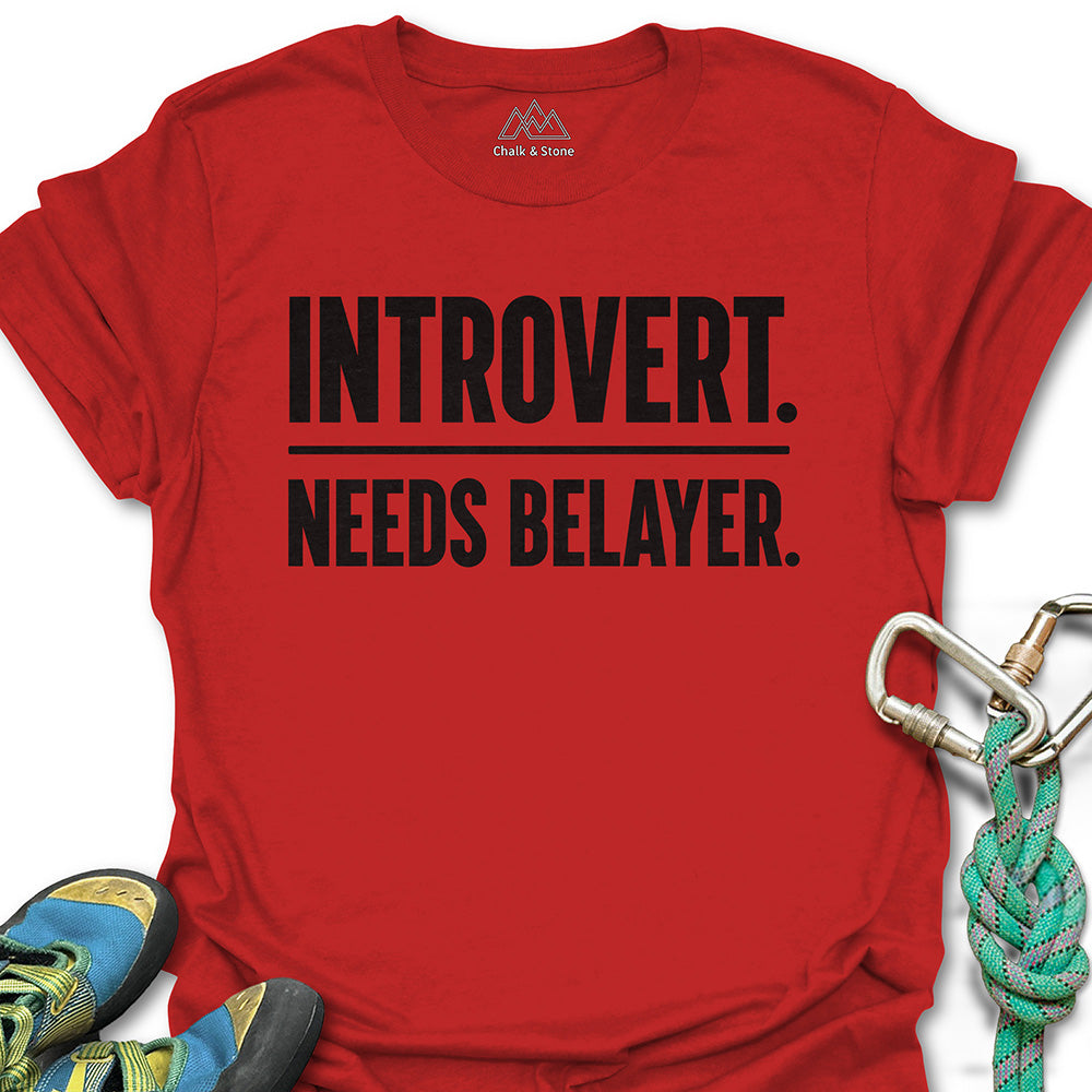 Introvert Need Belayer Tee
