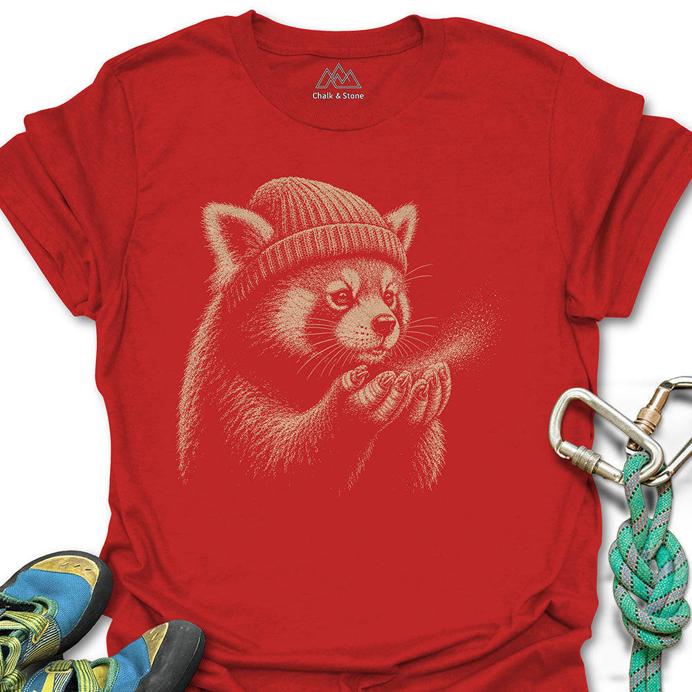 Red Panda Blowing Chalk Tee