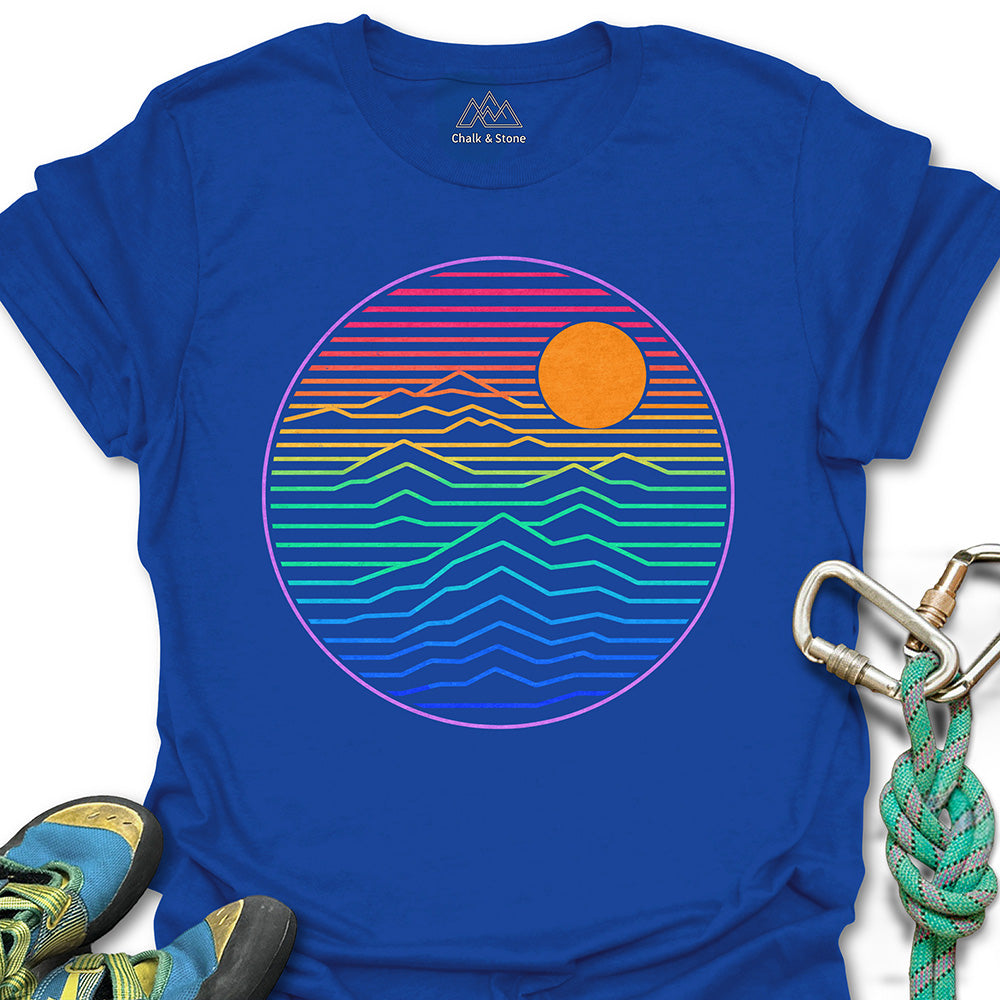 Topo Mtn Color Lines Tee