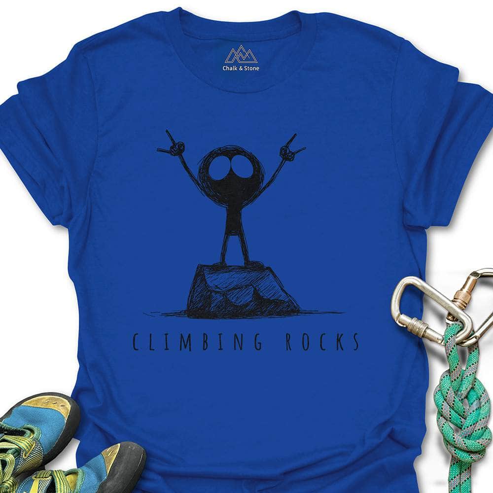 Climbing Rocks Stick Figure Tee
