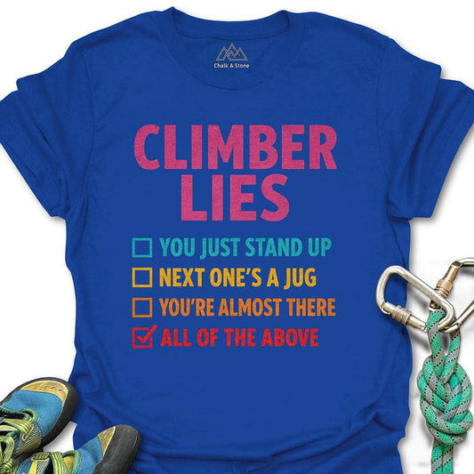 Climber Lies Checklist Tee