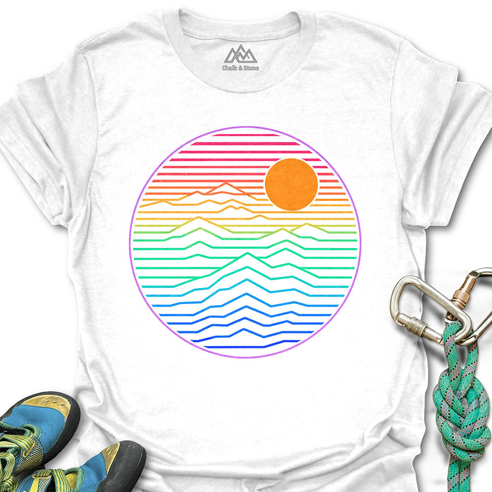 Topo Mtn Color Lines Tee