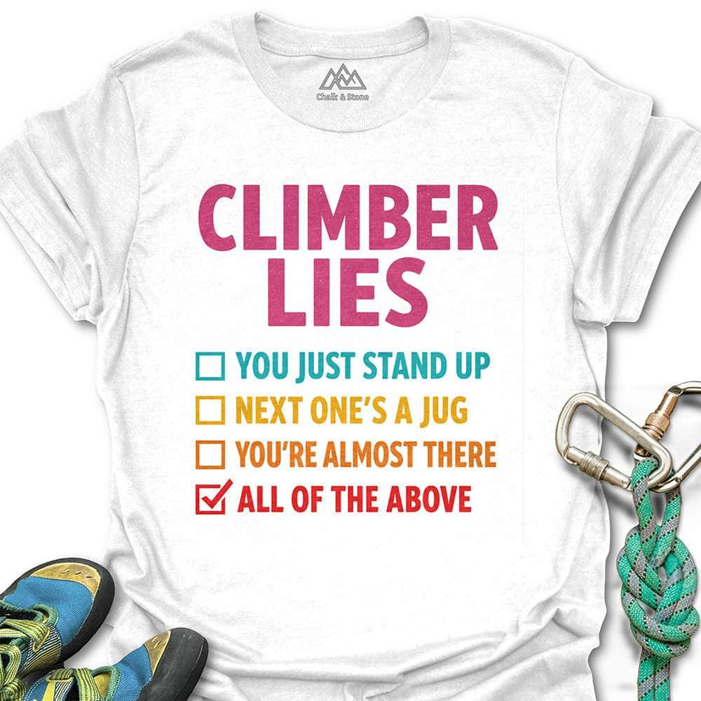 Climber Lies Checklist Tee