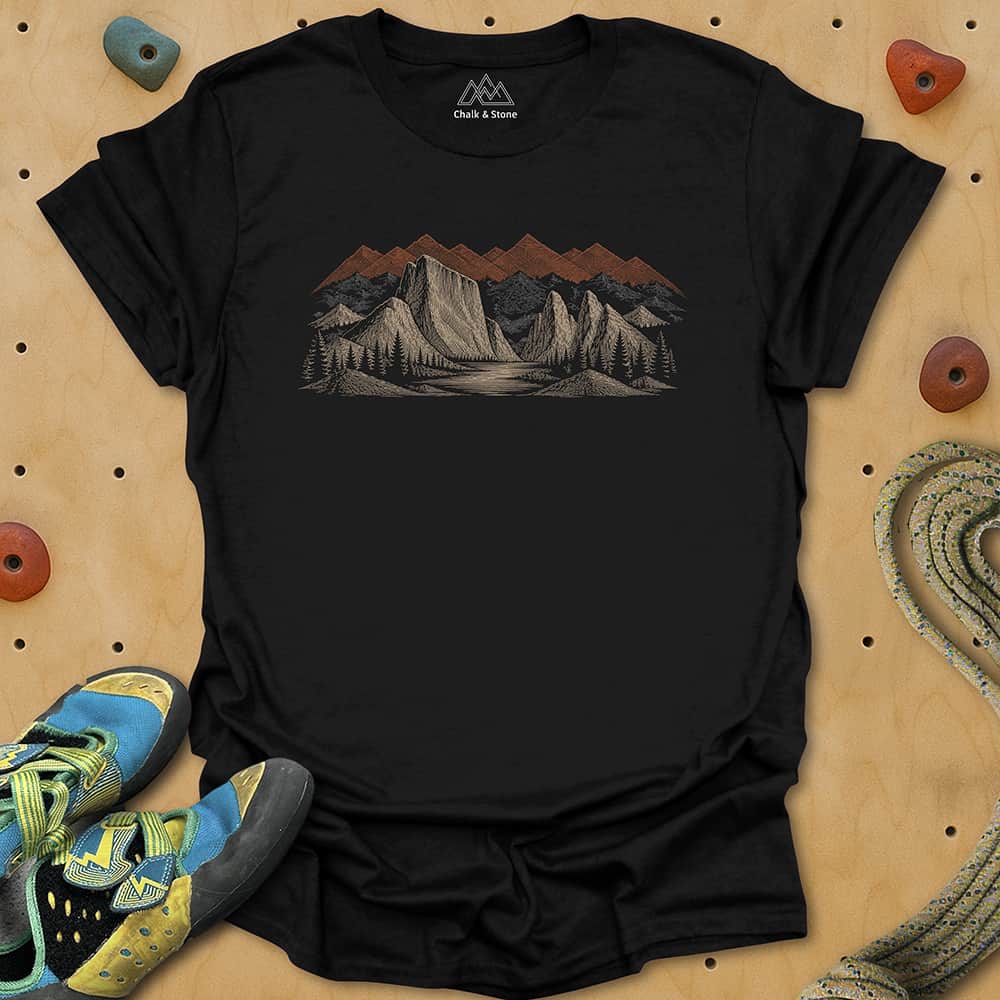 Mountain Landscape Etch Tee