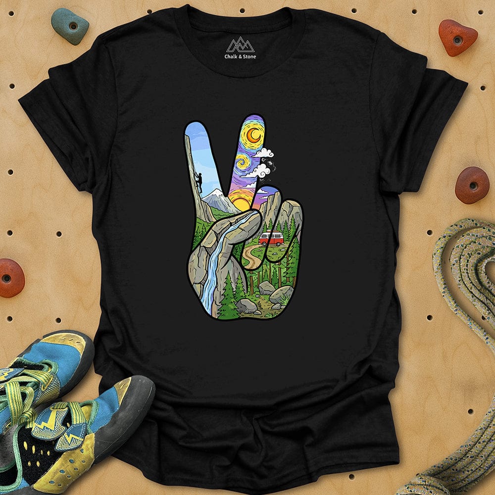 Peace Sign Climb Outside Tee