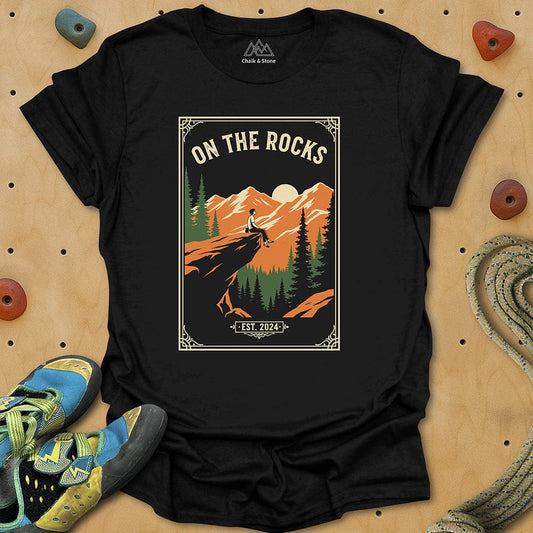 On The Rocks Stripe Travel Poster Tee