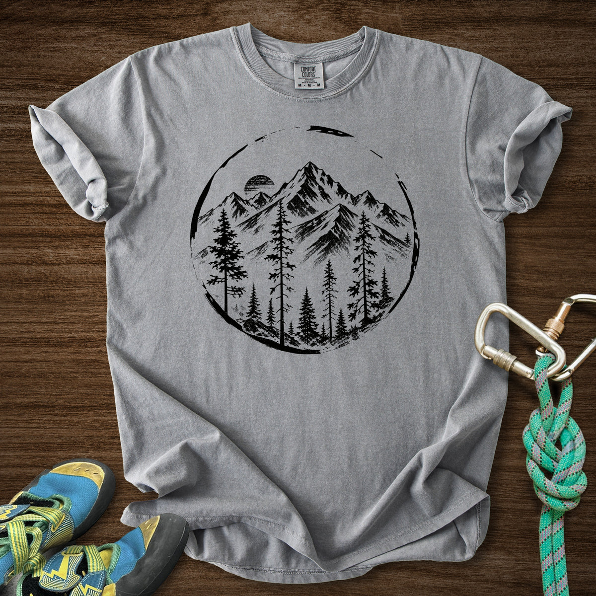 Brushed Mtn Range Premium in Grey — flat lay mockup