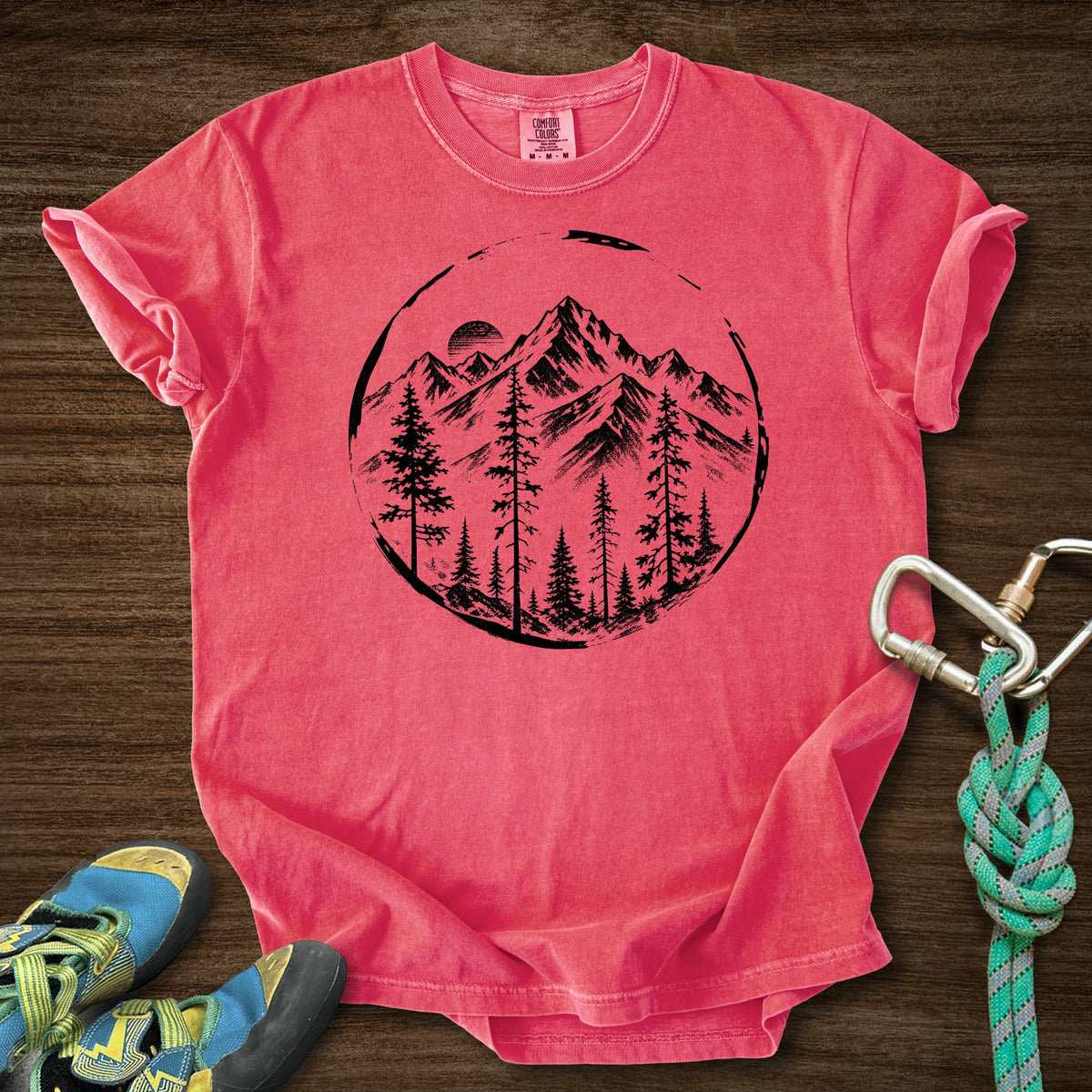 Brushed Mtn Range Premium in Watermelon — flat lay mockup
