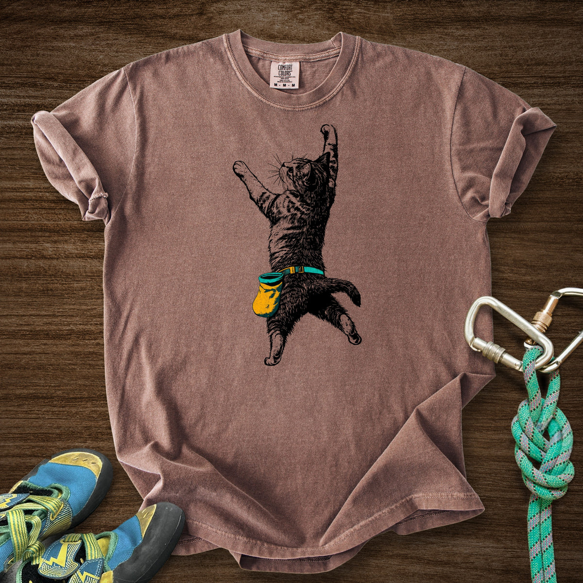 Cat Static Climb Accent Premium in Espresso — flat lay mockup