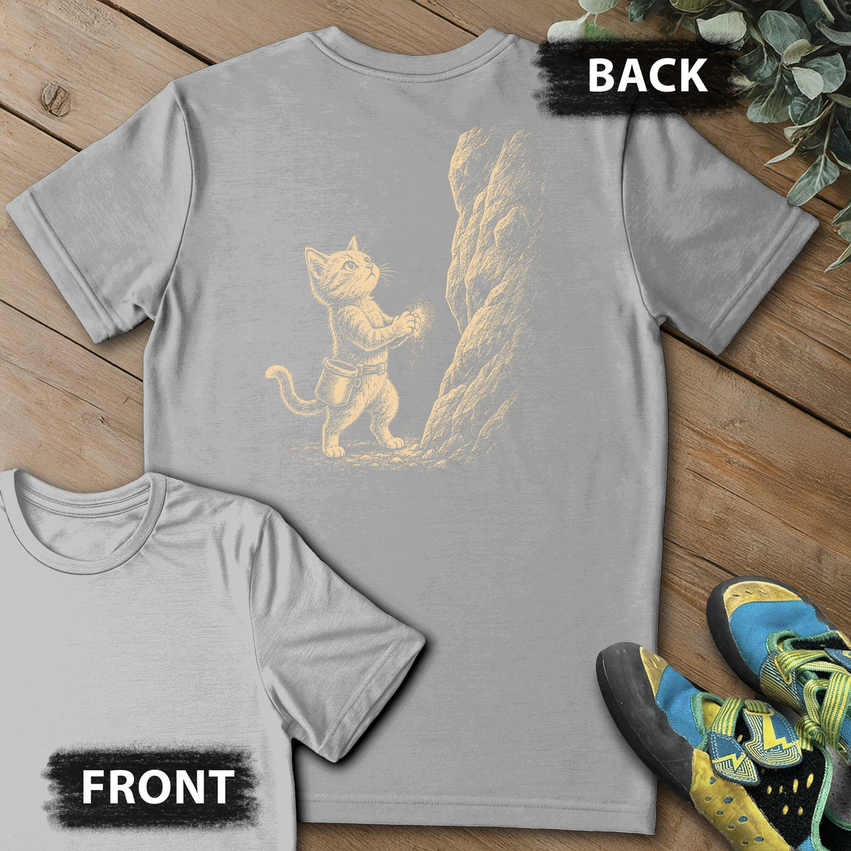Chalked And Locked Backprint Tee in Sport Grey — flat lay mockup