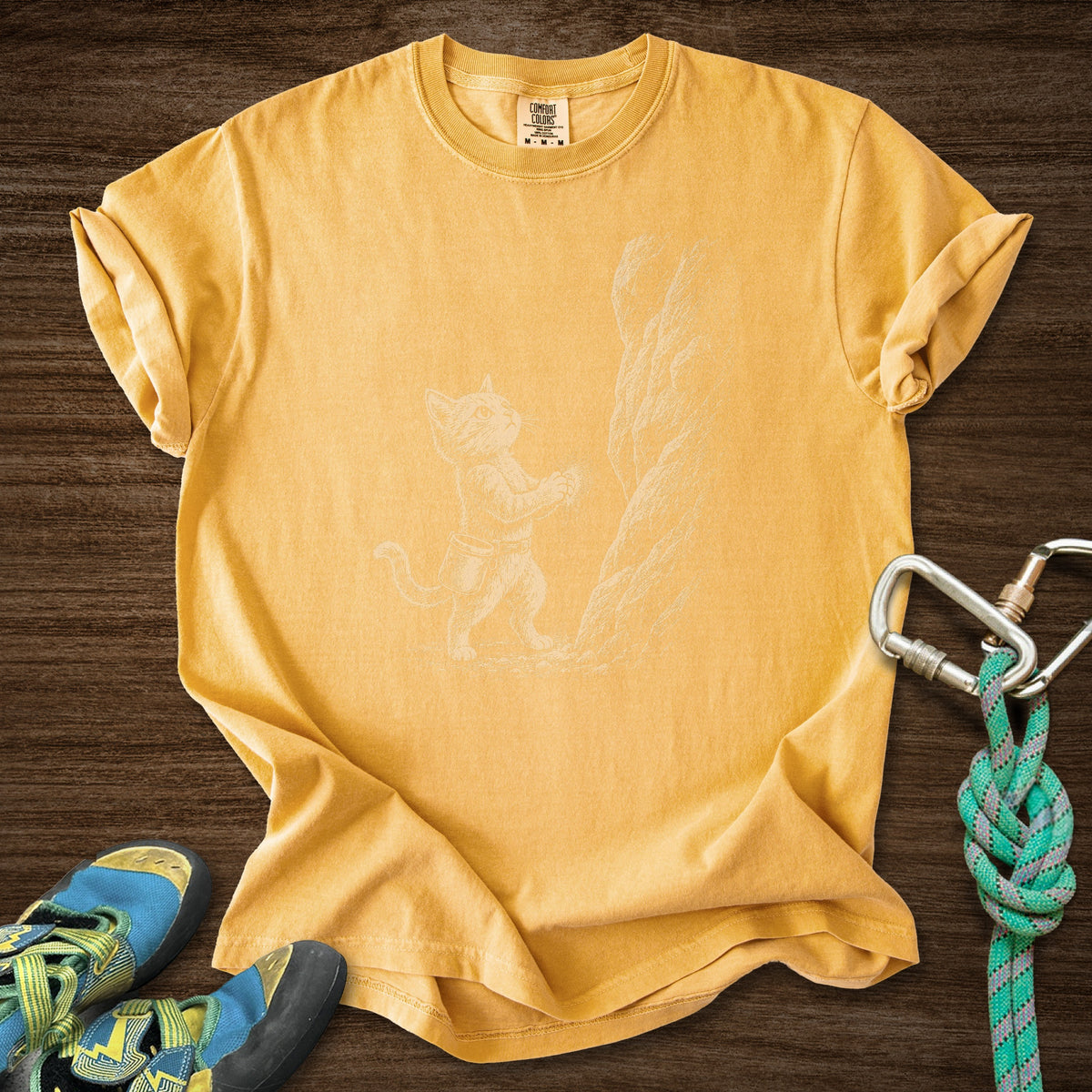 Chalked And Locked Premium in Mustard — flat lay mockup