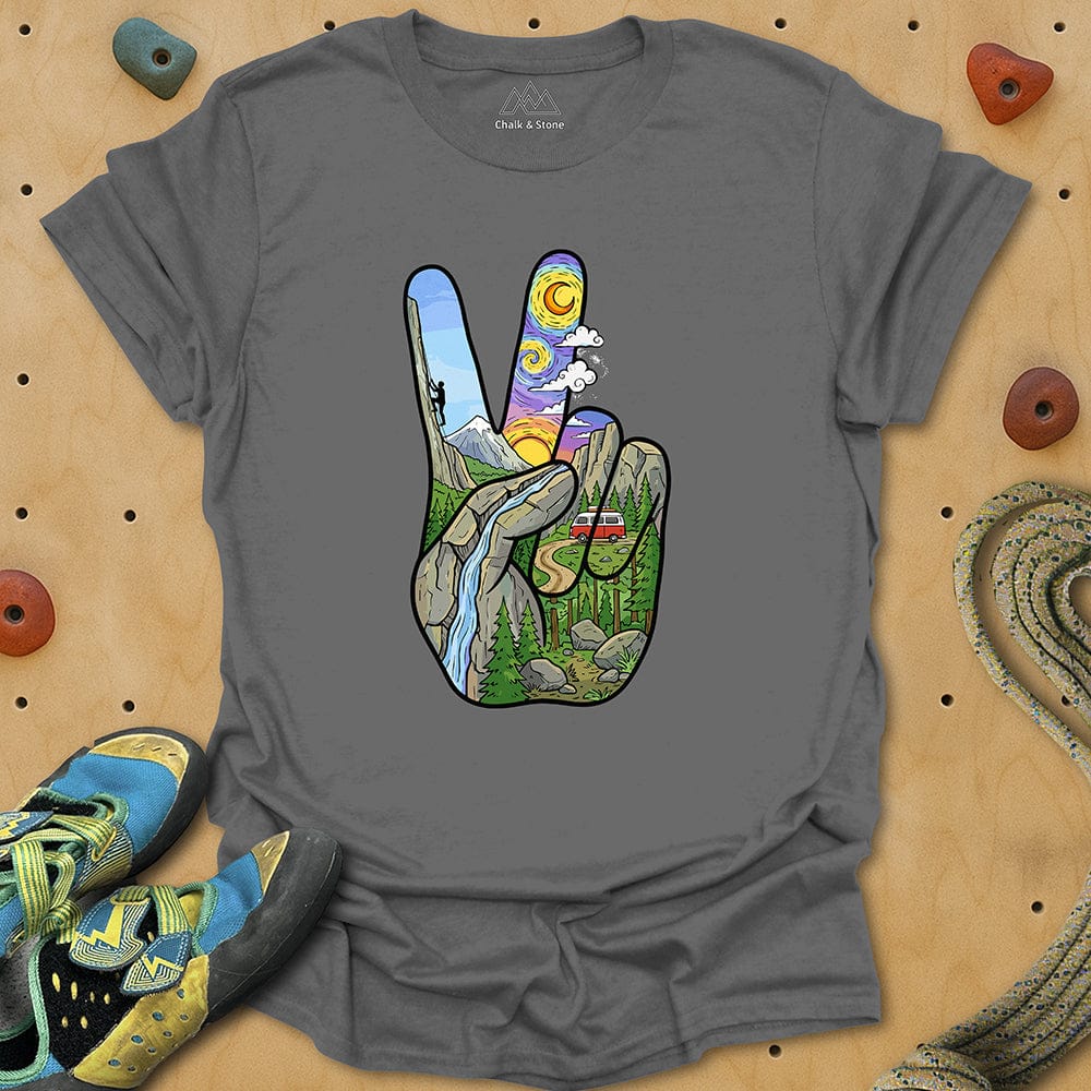 Peace Sign Climb Outside Tee