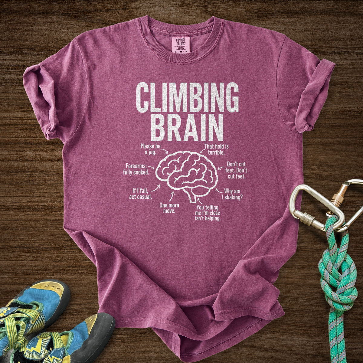 Climb Brain Premium in Berry — flat lay mockup