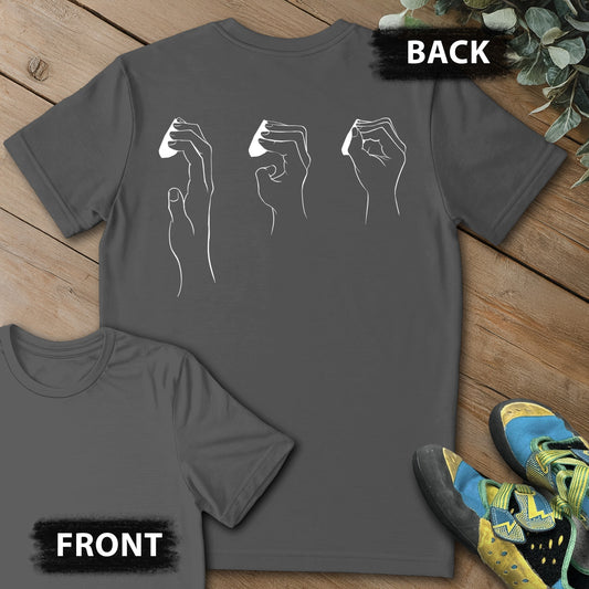 Crimping Backprint Tee in Charcoal — flat lay mockup