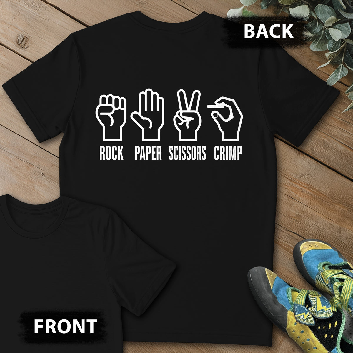 Crimps Beats All Backprint Tee in Black — flat lay mockup