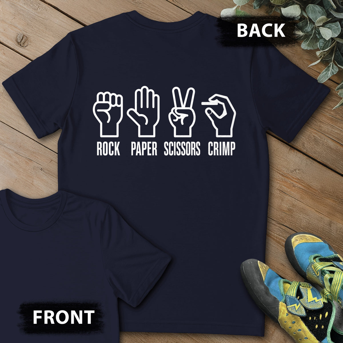 Crimps Beats All Backprint Tee in Navy — flat lay mockup