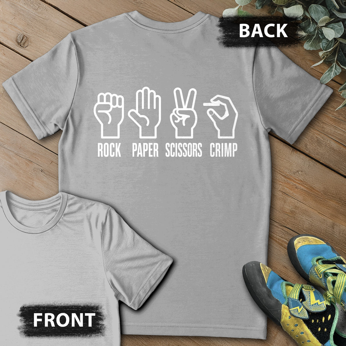 Crimps Beats All Backprint Tee in Sport Grey — flat lay mockup