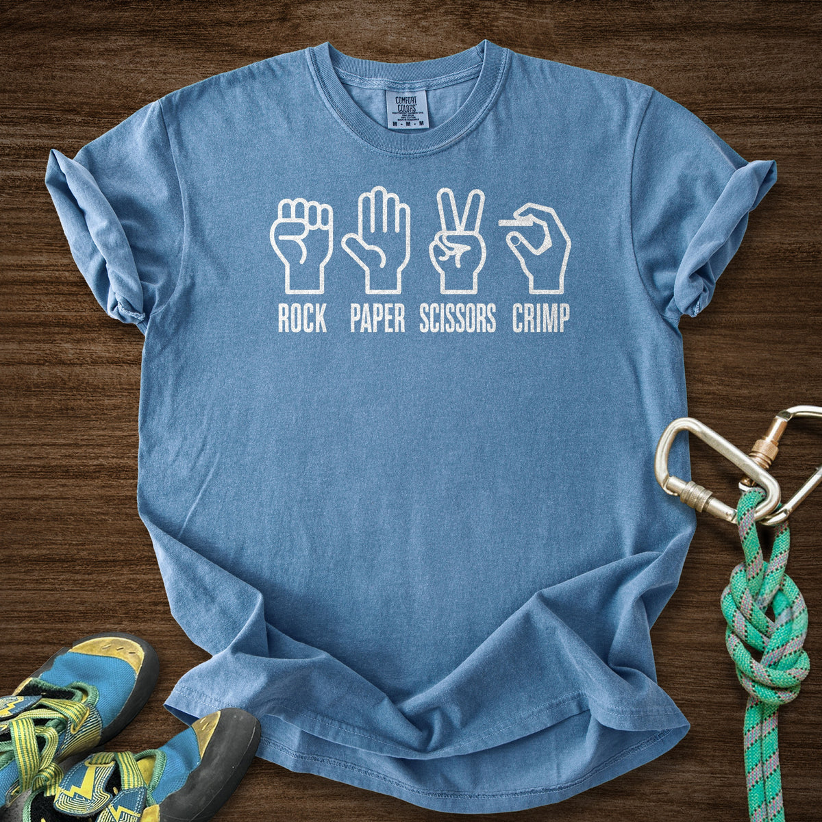 Crimps Beats All Premium in Blue Jean — flat lay mockup