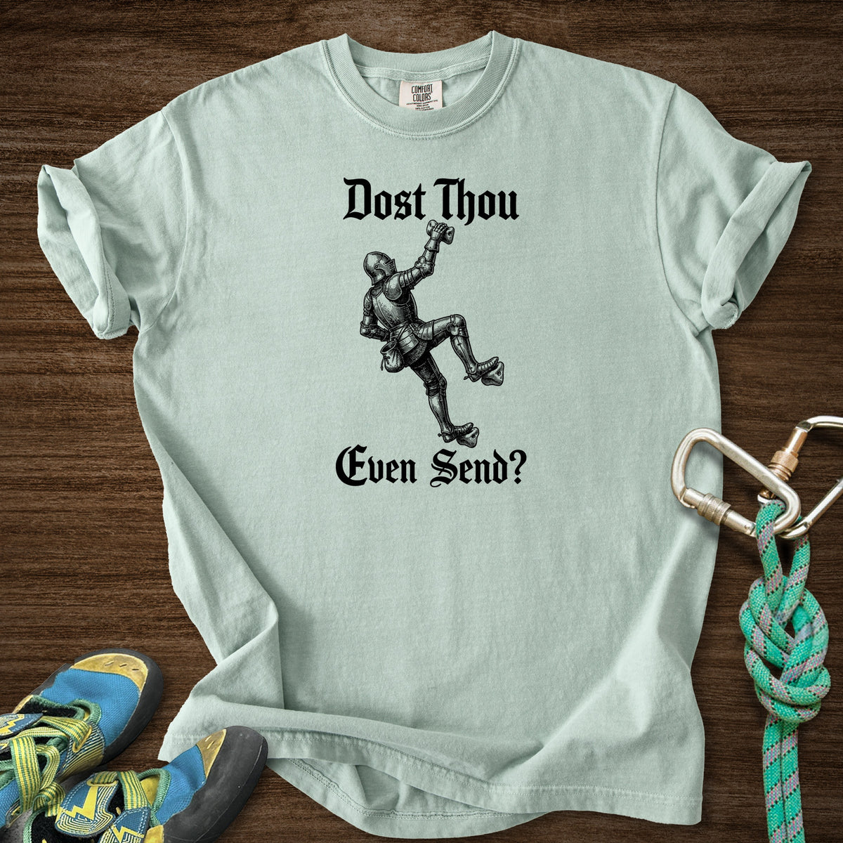 Dost Thou Send Premium in Bay — flat lay mockup